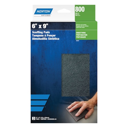 Norton Abrasives 6 x 9 In. Bear-Tex Non-Woven Hand Pad Silicon Carbide, 10PK 7660700257